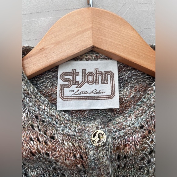 Vintage St. John for Lillie Rubin Knit Gold Buttons Cardigan Sweater Size Small - Picture 4 of 6